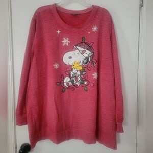 Women's Red Snoopy Sweater